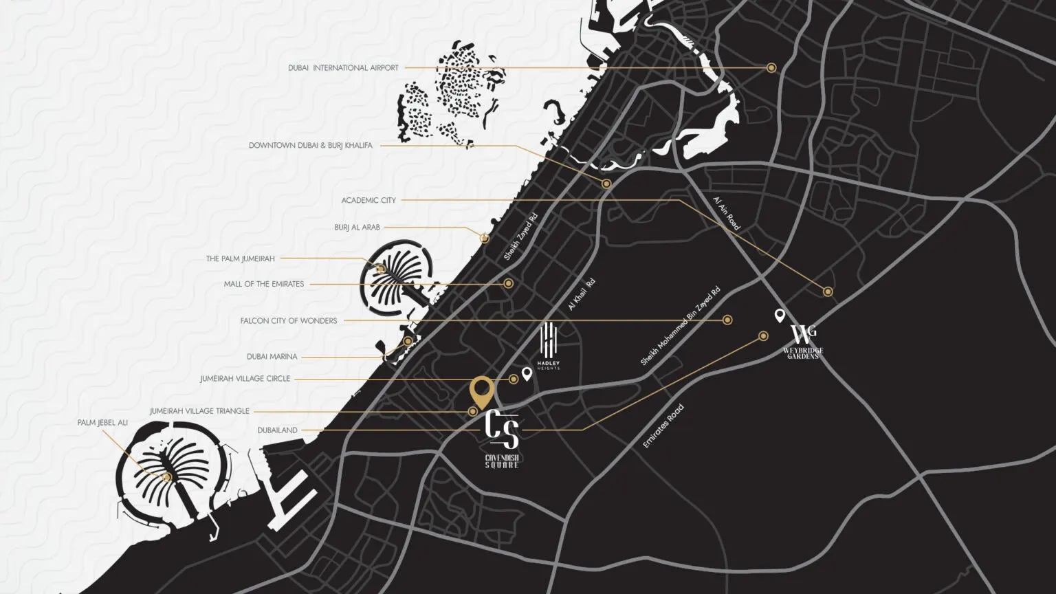Damac Islands Dubai Location Map