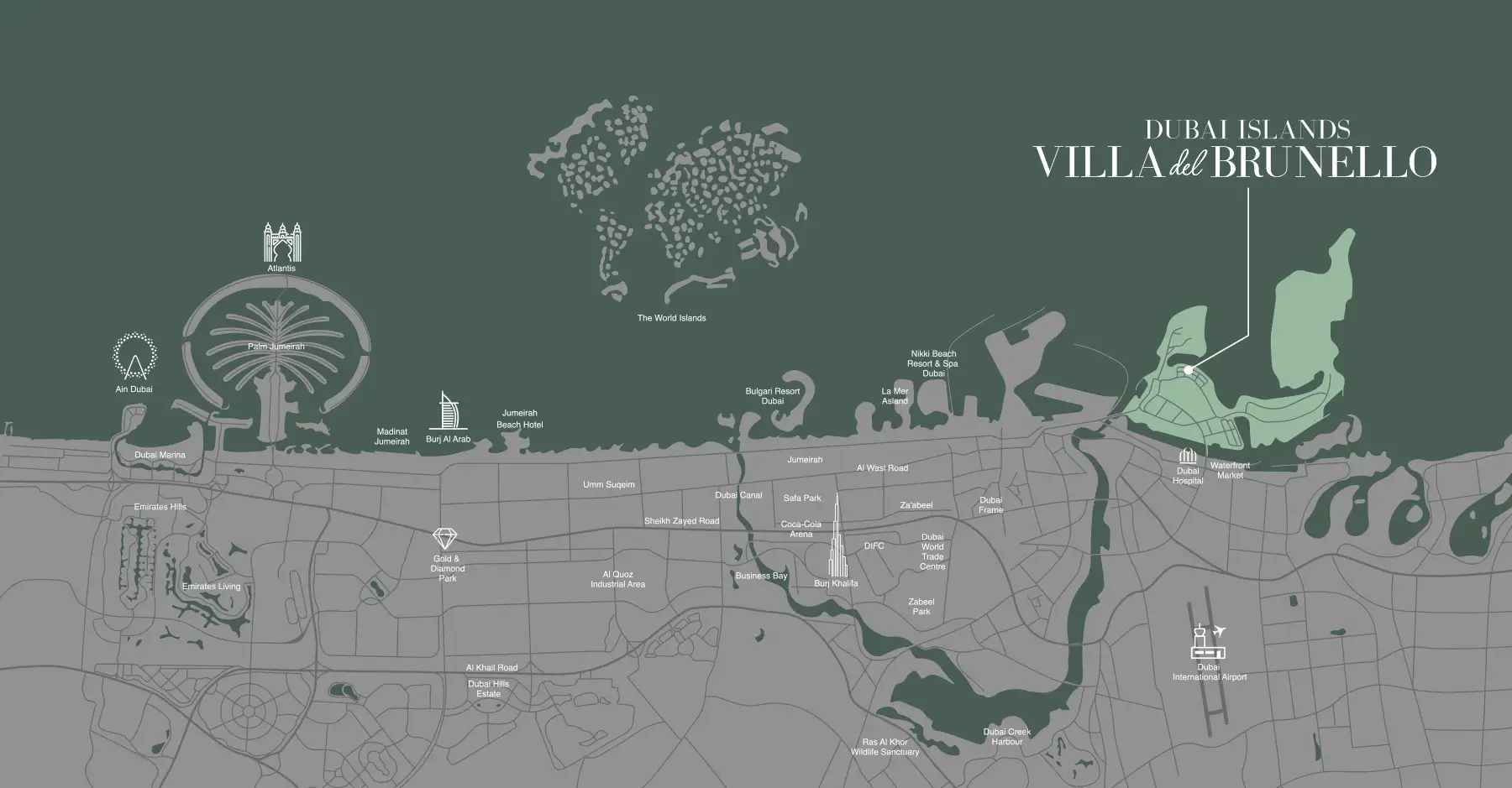 Damac Islands Dubai Location Map