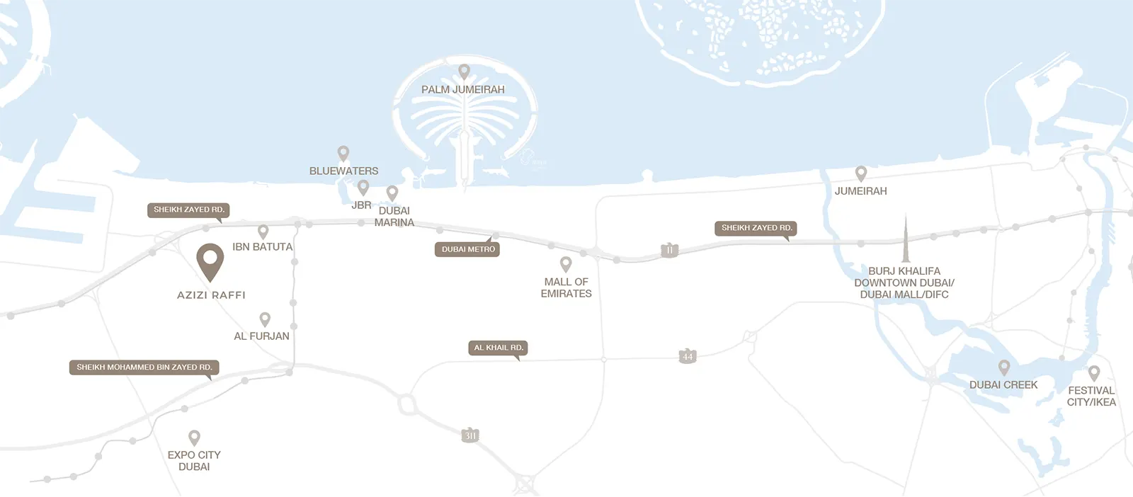 Damac Islands Dubai Location Map
